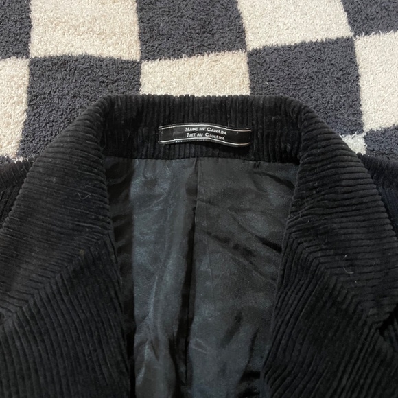 arnold brant canada sport coat blazer mens 46r black corduroy - Picture 3 of 7